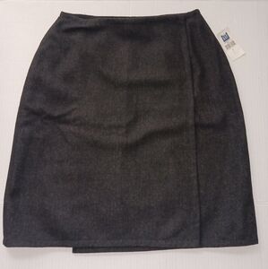 NWT- Y2K GAP Wool Fold Over Skirt, Black Sz XS Friends Ally McBeal Core